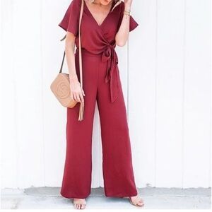 Leith Maroon Jumpsuit